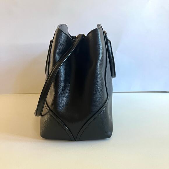 KATE SPADE Large Black Leather Satchel Tote with Crossbody Strap + Dust Bag - Picture 4 of 14